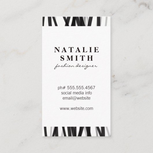 Elegant Glamour Lines (zwart/grijs) Visitekaartje (Voorkant)