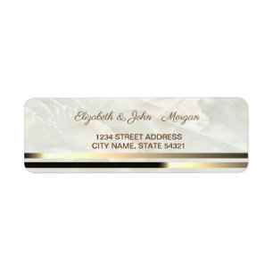 Elegant Glamour Marmer, Streep Adreslabel Etiket