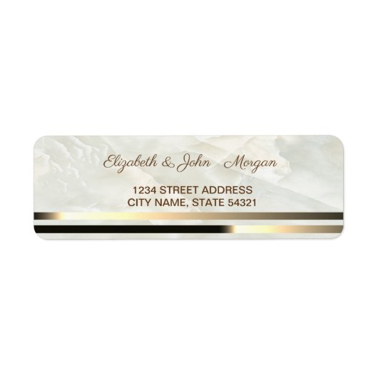 Elegant Glamour Marmer, Streep Adreslabel Etiket (Voorkant)