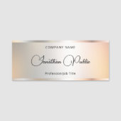 Elegant Glamour Silver Template Custom Calligraphy Naamplaatje (Voorkant)