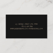 Elegant, glamoureus, afbeelding, stripes, zwart visitekaartje (Achterkant)