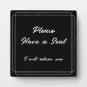 Elegant, glamoureus "Alsjeblieft, heb een stoel" Fotoplaat (Voorkant)