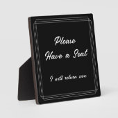 Elegant, glamoureus "Alsjeblieft, heb een stoel" Fotoplaat (Voorkant)