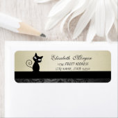 Elegant Glamoureus Black Cat Address Label-Hiel Etiket (Insitu)