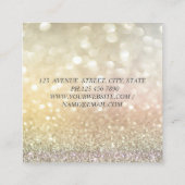 Elegant Glamoureus Bokeh Glitter Faux Lashes Vierkante Visitekaartje (Achterkant)