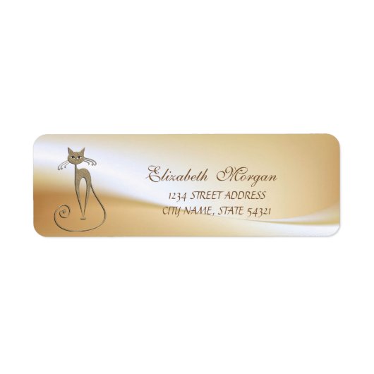 Elegant Glamoureus Cat Adres Label- Etiket (Voorkant)
