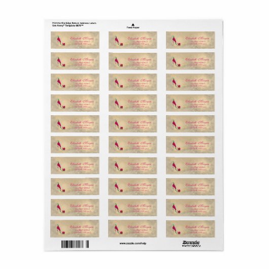 Elegant Glamoureus Chic Address Label-Hiel Etiket (Full Sheet)