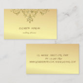 Elegant Glamoureus Chic, Faux Gold, Glittery Lace Visitekaartje (Voorkant / Achterkant)