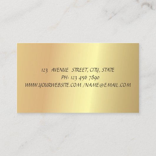 Elegant Glamoureus  Chic, Faux Gold Visitekaartje (Achterkant)