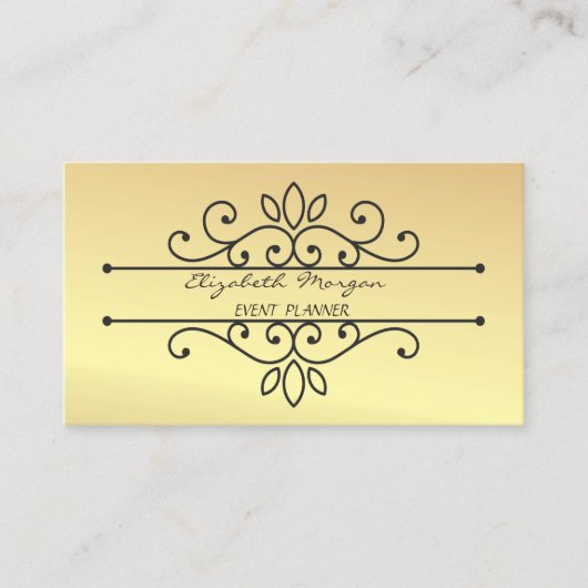 Elegant Glamoureus  Chic, Faux Gold Visitekaartje (Voorkant)