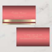 Elegant, glamoureus, Chic, Stripes, Coral Red Visitekaartje (Voorkant / Achterkant)