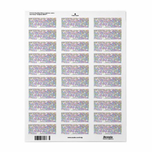 Elegant Glamoureus Clorful Bokeh Adres Etiket (Full Sheet)