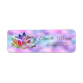 Elegant Glamoureus Colorful Lotus Holographic Etiket (Voorkant)