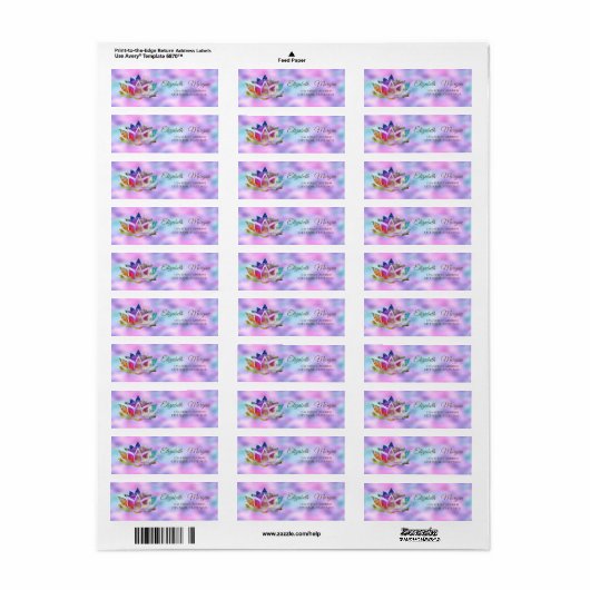 Elegant Glamoureus Colorful Lotus Holographic Etiket (Full Sheet)