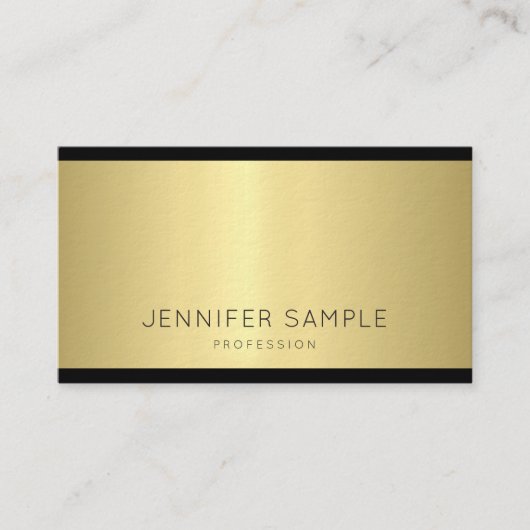 Elegant Glamoureus Design Modern Gold Trendy Luxe Visitekaartje (Voorkant)