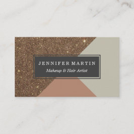 Elegant & Glamoureus Faux Gold Glitter & Taupe Visitekaartje