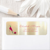 Elegant glamoureus, Floral Heels, adreslabel Etiket (Insitu)