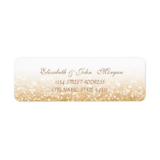 Elegant Glamoureus Glitterend Adreslabel Etiket (Voorkant)