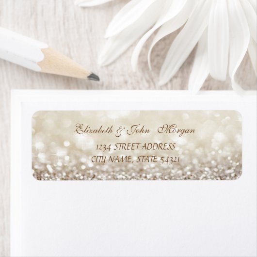Elegant Glamoureus Glittery Bokeh Adres Label (Insitu)