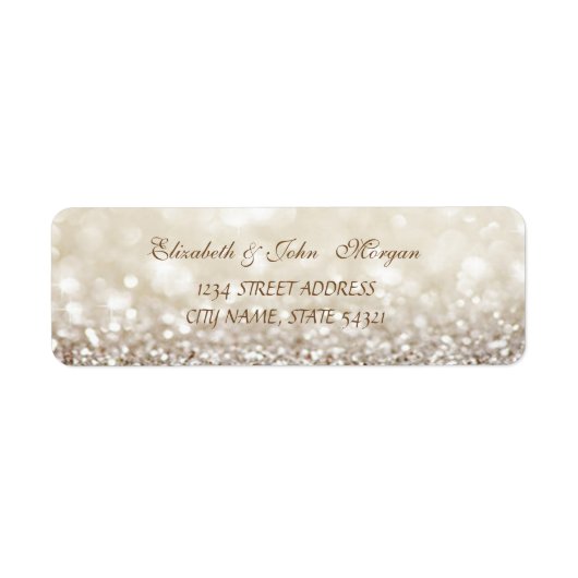 Elegant Glamoureus Glittery Bokeh Adres Label (Voorkant)