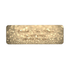 Elegant Glamoureus Glittery Bokeh Adres Label