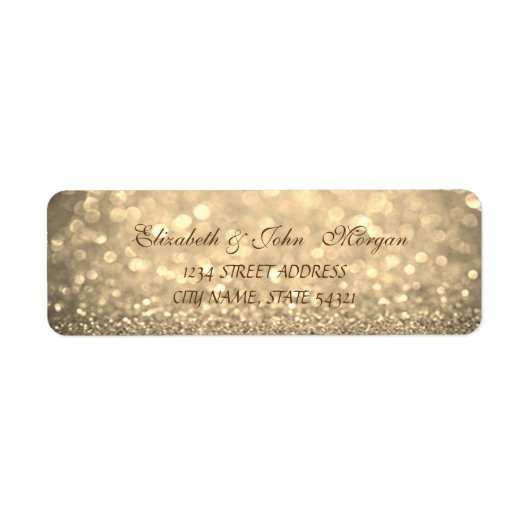 Elegant Glamoureus Glittery Bokeh Adres Label (Voorkant)