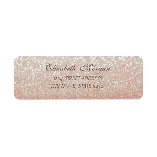 Elegant Glamoureus Glittery Bokeh Adres Label (Voorkant)