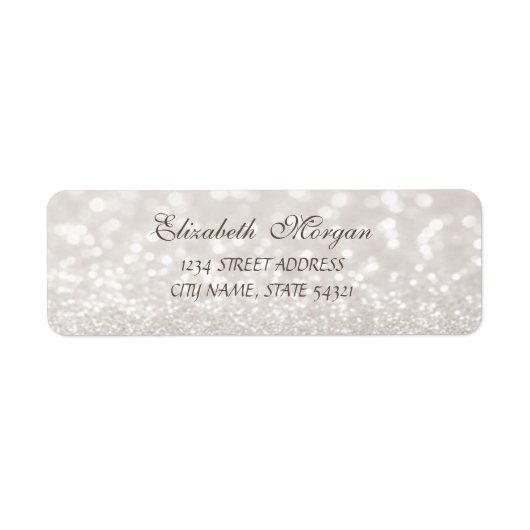 Elegant Glamoureus Glittery Bokeh Adres Label (Voorkant)