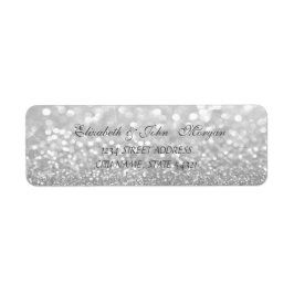 Elegant Glamoureus Glittery Bokeh Adres Label