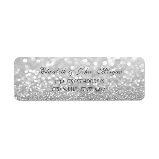 Elegant Glamoureus Glittery Bokeh Adres Label (Voorkant)