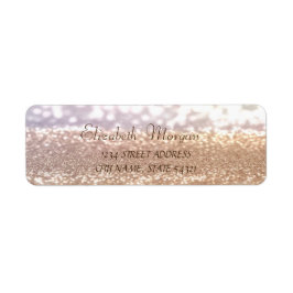 Elegant Glamoureus Glittery Bokeh Adres Label