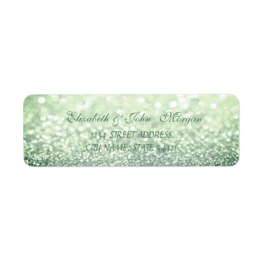 Elegant Glamoureus Glittery Bokeh Adres Label (Voorkant)