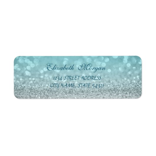 Elegant Glamoureus Glittery Bokeh Adres Label (Voorkant)