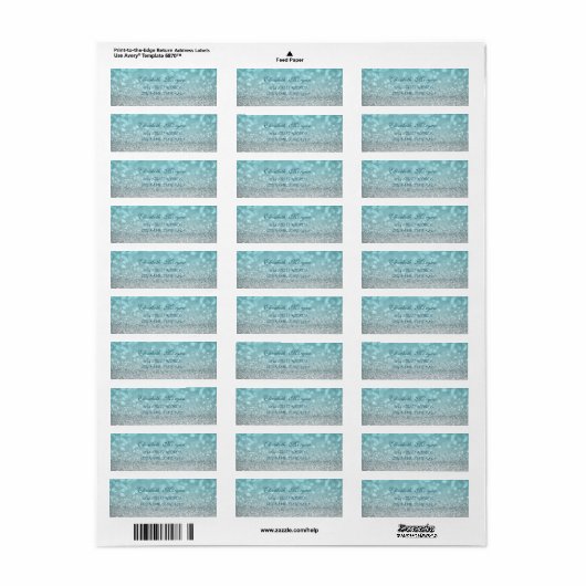 Elegant Glamoureus Glittery Bokeh Adres Label (Full Sheet)