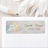Elegant Glamoureus Gold Lotus Holographic Opal Etiket (Insitu)