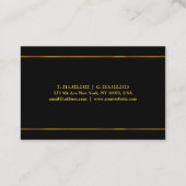 Elegant Glamoureus Gold Stripes Black Cool Sjabloo Visitekaartje (Achterkant)