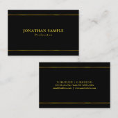 Elegant Glamoureus Gold Stripes Black Cool Sjabloo Visitekaartje (Voorkant / Achterkant)