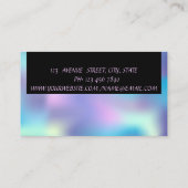 Elegant glamoureus holographic Moderne Cool Visitekaartje (Achterkant)