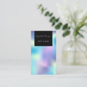 Elegant glamoureus holographic Moderne Cool Visitekaartje (Staand voorkant)