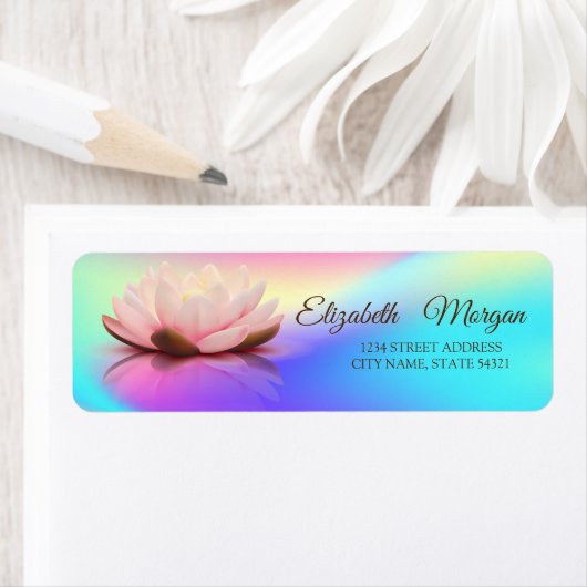 Elegant Glamoureus Lotus Colorful Holographic Etiket (Insitu)