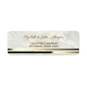 Elegant Glamoureus Marble, Stripe Address Label (Voorkant)
