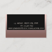 Elegant Glamoureus Modern Chic, Roos Gold, zwart Visitekaartje (Achterkant)