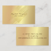 Elegant Glamoureus Modern, Faux Gold, Stripes Visitekaartje (Voorkant / Achterkant)