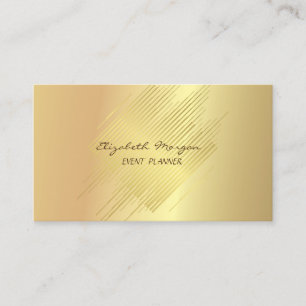 Elegant Glamoureus Modern, Faux Gold, Stripes Visitekaartje