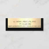 Elegant glamoureus modern, Faux Gold, zwart Mini Visitekaartje (Achterkant)