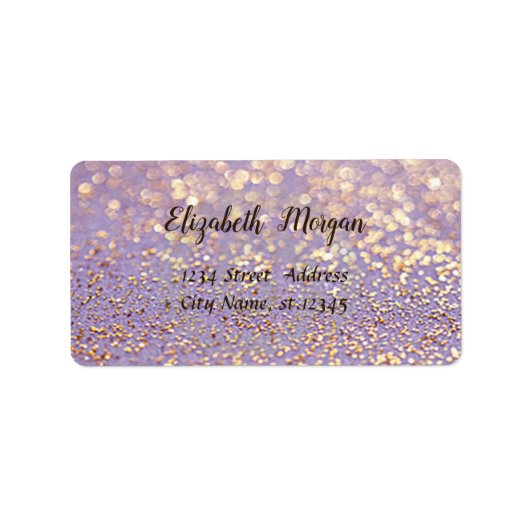 Elegant Glamoureus Modern Glittery, Bokeh Etiket (Voorkant)