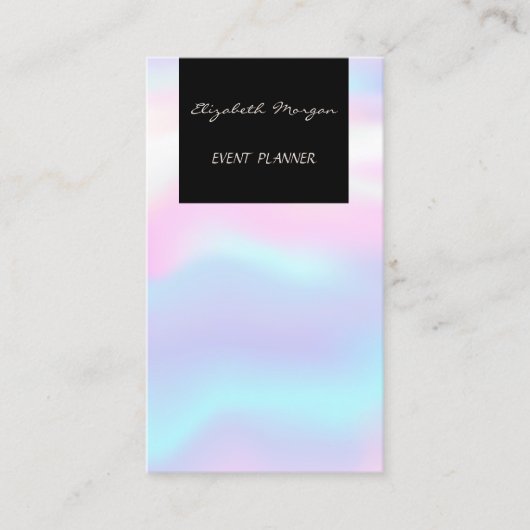 Elegant glamoureus modern grafisch holografisch visitekaartje (Voorkant)