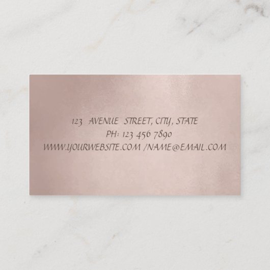 Elegant Glamoureus Moderne Roos Gold Cirkel Visitekaartje (Achterkant)