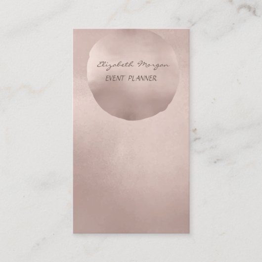 Elegant Glamoureus Moderne Roos Gold Cirkel Visitekaartje (Voorkant)