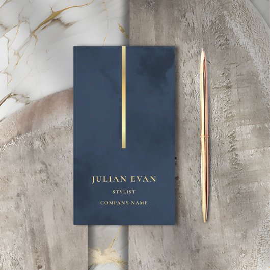 Elegant Glamoureus Navy Blauw Goud Visitekaartje